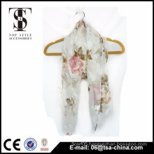 New style scarf polyester voile burn-out prints scarf